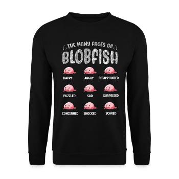 Les multiples visages des amoureux du blobfish - Sweat-shirt Unisexe - noir - Devant - Alina (178cm) & Michal (187cm)