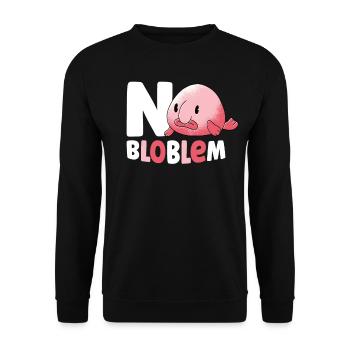 No Bloblem blob fish Deep-sea fish Ugly - Unisex Sweatshirt - black - Front - Alina (178cm) & Michal (187cm)
