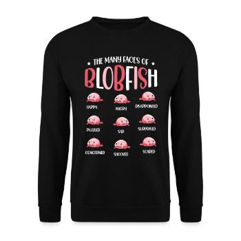 Les multiples visages des amoureux du blobfish - Sweat-shirt Unisexe - noir - Devant - Alina (178cm) & Michal (187cm)