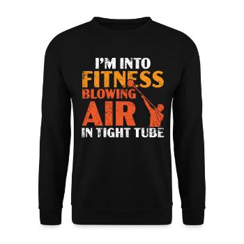 I make fitness blow air into a narrow tube - Unisex Sweatshirt - black - Front - Alina (178cm) & Michal (187cm)