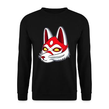 Kitsun Vaporwave Japanese Kami Vaporwave Kitsune - Unisex Sweatshirt - black - Front - Alina (178cm) & Michal (187cm)