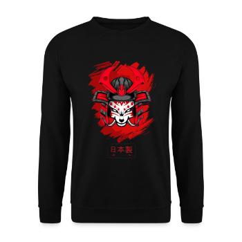 Kitsun Vaporwave Japanese Kami Vaporwave Kitsune - Unisex Sweatshirt - black - Front - Alina (178cm) & Michal (187cm)