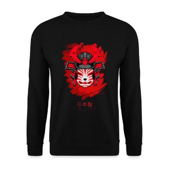 Kitsun Vaporwave Japanese Kami Vaporwave Kitsune - Unisex Sweatshirt - black - Front - Alina (178cm) & Michal (187cm)