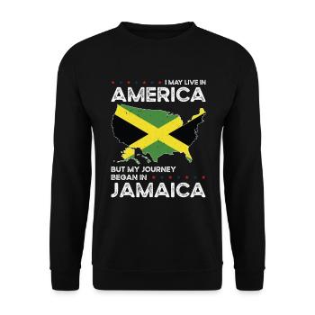 Geborener Jamaikaner Jamaika Amerikaner USA - Unisex Pullover - Schwarz - Vorne - Alina (178cm) & Michal (187cm)