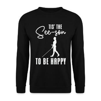 Braille-Schrift Blinde Blindheit Bewusstsein - Unisex Pullover - Schwarz - Vorne - Alina (178cm) & Michal (187cm)
