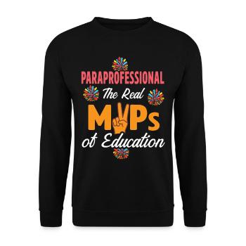 Paraprofessional Teacher Para Educator - Unisex Sweatshirt - black - Front - Alina (178cm) & Michal (187cm)