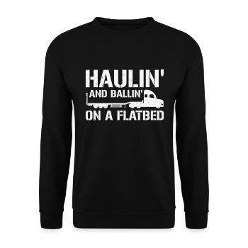 Flatbed Trucker Truck Driver - Unisex Sweatshirt - black - Front - Alina (178cm) & Michal (187cm)