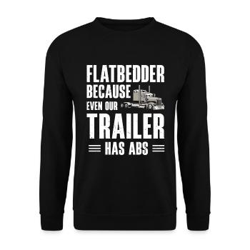 Pritschenwagenfahrer Lkw-Fahrer - Unisex Pullover - Schwarz - Vorne - Alina (178cm) & Michal (187cm)