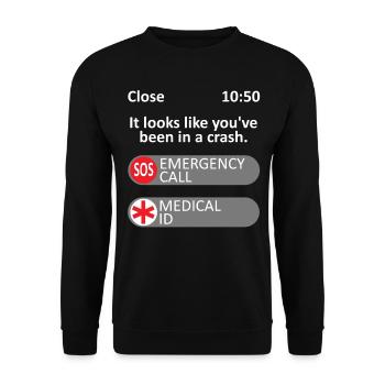 On dirait que vous avez été dans un crash - mème - Sweat-shirt Unisexe - noir - Devant - Alina (178cm) & Michal (187cm)
