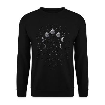 Lunar Eclipse Astronomy Telescope - Unisex Sweatshirt - black - Front - Alina (178cm) & Michal (187cm)