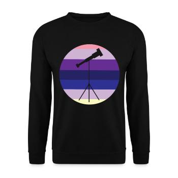Retro Astronomer Stars Moon Galaxy - Unisex Sweatshirt - black - Front - Alina (178cm) & Michal (187cm)
