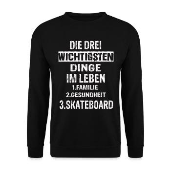 Skateboard - Unisex Pullover - Schwarz - Vorne - Alina (178cm) & Michal (187cm)