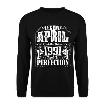 April 1991. Anniversary April 1991. Gift 1991. - Unisex Sweatshirt - black - Front - Alina (178cm) & Michal (187cm)