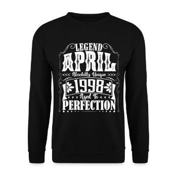 Avril 1998. Anniversaire avril 1998. Cadeau 1998. - Sweat-shirt Unisexe - noir - Devant - Alina (178cm) & Michal (187cm)