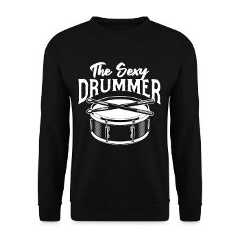 The Sexy Drummer - Drum Player Drumming Drummer Mu - Unisex Pullover - Schwarz - Vorne - Alina (178cm) & Michal (187cm)