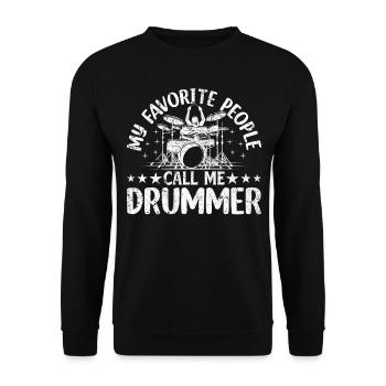 Mes gens préférés m’appellent batteur - Joueur de batterie - Sweat-shirt Unisexe - noir - Devant - Alina (178cm) & Michal (187cm)