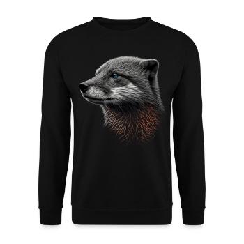 Loutre Cadeau Femme Art Animaux Zoo Animal Face - Sweat-shirt Unisexe - noir - Devant - Alina (178cm) & Michal (187cm)