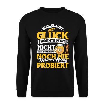Bienen Imker Honig - Unisex Pullover - Schwarz - Vorne - Alina (178cm) & Michal (187cm)