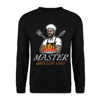 Master Griller Dad Grill Pan Decor Foodie - Unisex Sweatshirt - black - Front - Alina (178cm) & Michal (187cm)