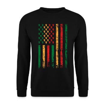 Drapeau Américain Poing Décor Noir Mélanine - Sweat-shirt Unisexe - noir - Devant - Alina (178cm) & Michal (187cm)