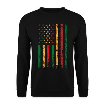 African-American flag holiday - Unisex Sweatshirt - black - Front - Alina (178cm) & Michal (187cm)