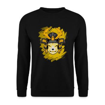 Kitsun Vaporwave Japanese Kami Vaporwave Kitsune - Unisex Sweatshirt - black - Front - Alina (178cm) & Michal (187cm)