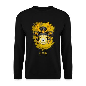 Kitsun Vaporwave Japanese Kami Vaporwave Kitsune - Unisex Sweatshirt - black - Front - Alina (178cm) & Michal (187cm)