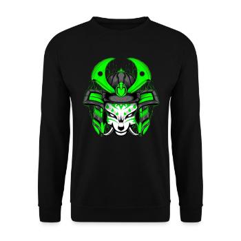 Kitsun Vaporwave Japanische Kami Vaporwave Kitsune - Unisex Pullover - Schwarz - Vorne - Alina (178cm) & Michal (187cm)