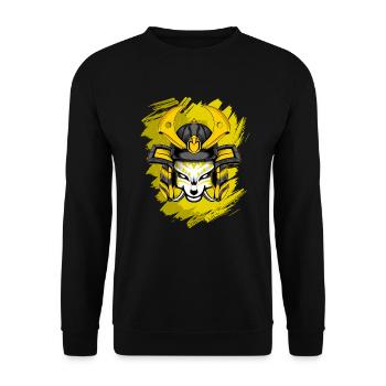 Kitsun Vaporwave Japanische Kami Vaporwave Kitsune - Unisex Pullover - Schwarz - Vorne - Alina (178cm) & Michal (187cm)