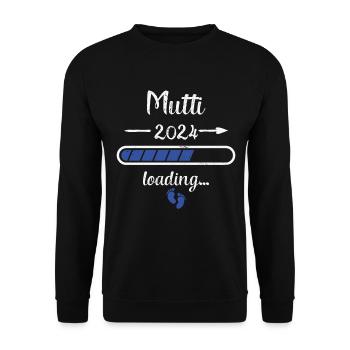 Mutti 2024 Loading Schwangerschaft Mutter Mutter - Unisex Pullover - Schwarz - Vorne - Alina (178cm) & Michal (187cm)