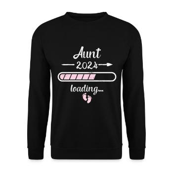 Aunt 2024 Loading Pregnancy Auntie Birth - Unisex Sweatshirt - black - Front - Alina (178cm) & Michal (187cm)