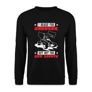 Sprint Car Dirt Track Racing - Unisex Sweatshirt - black - Front - Alina (178cm) & Michal (187cm)