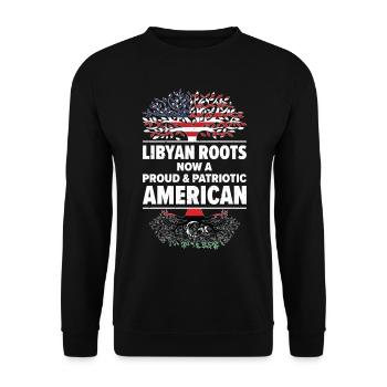 Born Libyan Libya American USA Citizenship - Unisex Sweatshirt - black - Front - Alina (178cm) & Michal (187cm)