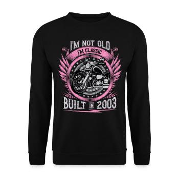 I'm Classic Built 2003 Motorcycle 20th Birthday - Unisex Sweatshirt - black - Front - Alina (178cm) & Michal (187cm)