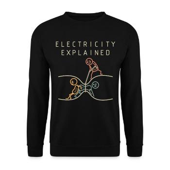 L’électricité explique la physique - Sweat-shirt Unisexe - noir - Devant - Alina (178cm) & Michal (187cm)