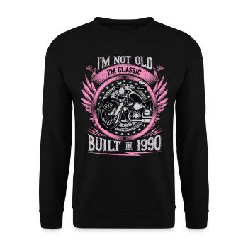 I'm Classic Built 1990 Motorcycle 33th Birthday - Unisex Sweatshirt - black - Front - Alina (178cm) & Michal (187cm)
