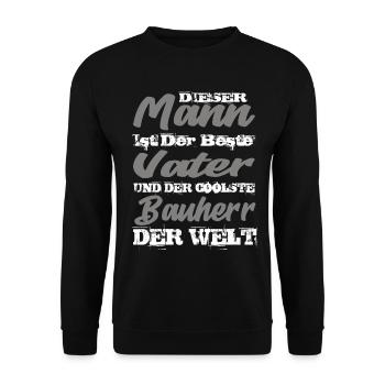 Vater und Bauherr - Unisex Pullover - Schwarz - Vorne - Alina (178cm) & Michal (187cm)