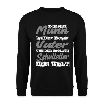 Vater und Schulleiter - Unisex Pullover - Schwarz - Vorne - Alina (178cm) & Michal (187cm)