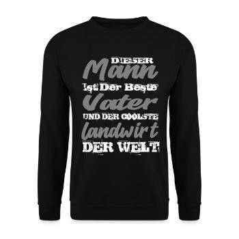 Vater und Landwirt - Unisex Pullover - Schwarz - Vorne - Alina (178cm) & Michal (187cm)