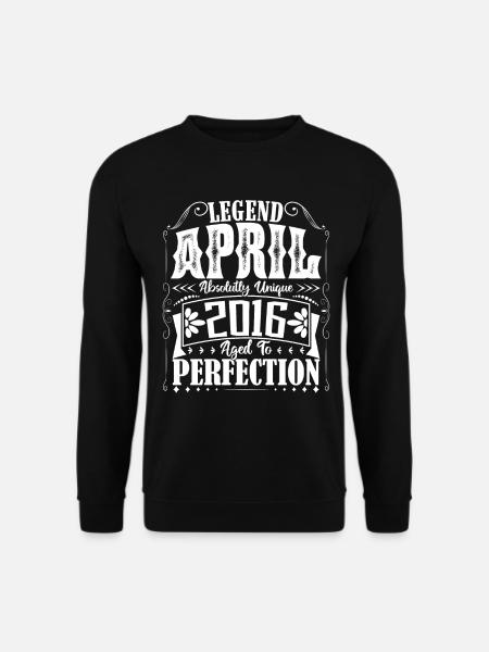 Avril 2016. Anniversaire avril 2016. Cadeau 2016. - Sweat-shirt Unisexe - noir