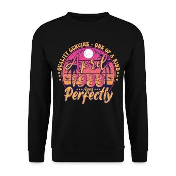 April 1983 anniversary 1983 Retro 1983 April - Unisex Sweatshirt - black - Front - Alina (178cm) & Michal (187cm)