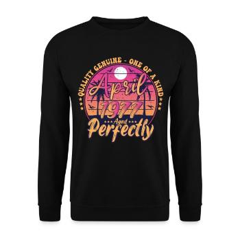 April 1977 Anniversary 1977 Retro 1977 April - Unisex Sweatshirt - black - Front - Alina (178cm) & Michal (187cm)