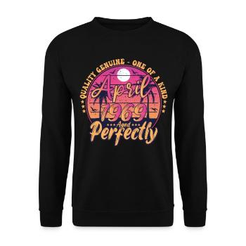 April 1969 anniversary 1969 Retro 1969 April - Unisex Sweatshirt - black - Front - Alina (178cm) & Michal (187cm)