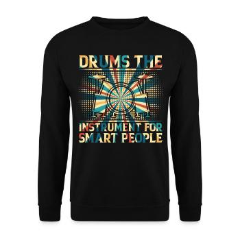 Drums The Instrument For Smart People - Drummer Mu - Unisex Sweatshirt - black - Front - Alina (178cm) & Michal (187cm)