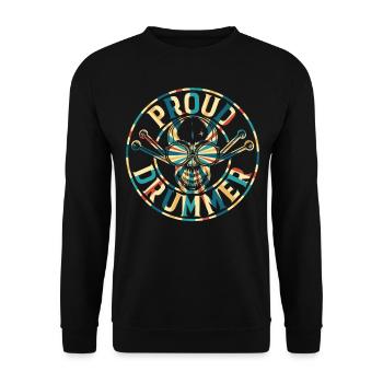 Proud Drummer - Drum Player Drum Musician Proud Dr - Unisex Sweatshirt - black - Front - Alina (178cm) & Michal (187cm)