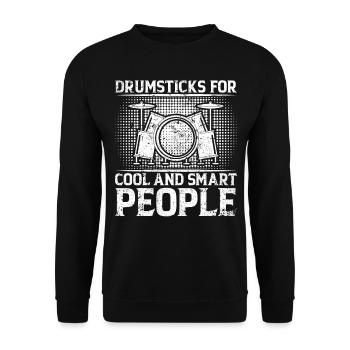 Drumsticks For Cool And Smart People - Drummer - Unisex Sweatshirt - black - Front - Alina (178cm) & Michal (187cm)