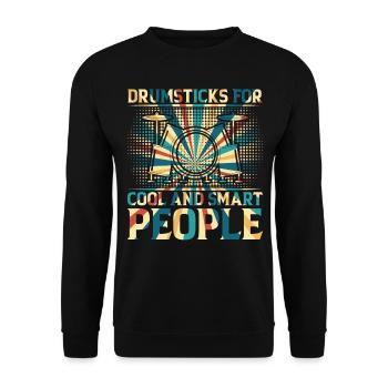 Drumsticks For Cool And Smart People - Drummer Mus - Unisex Sweatshirt - black - Front - Alina (178cm) & Michal (187cm)