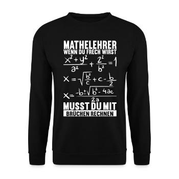 Mathe Mathelehrer - Unisex Pullover - Schwarz - Vorne - Alina (178cm) & Michal (187cm)