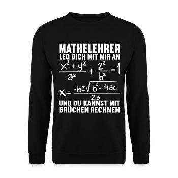 Mathe Mathelehrer - Unisex Pullover - Schwarz - Vorne - Alina (178cm) & Michal (187cm)