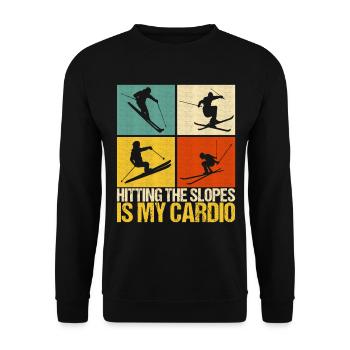 Skiers - Unisex Sweatshirt - black - Front - Alina (178cm) & Michal (187cm)